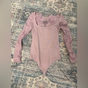 FREE PEOPLE Movement M/L Lavender Long Sleeve Thong Bodysuit